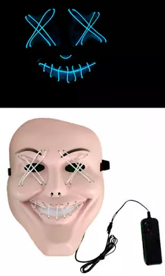 The Purge Smile Mask Glow In Dark Light Up Halloween Costume Mask • $38.99