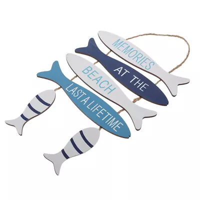  Wall Accessories Fish Decor For Home Nautical Decoration Decorate Wooden • £8.99