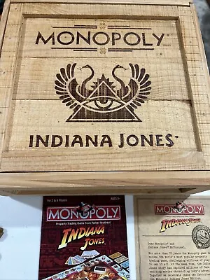 Indiana Jones Monopoly Game In Wooden Crate Box Instructions Complete • $24.98