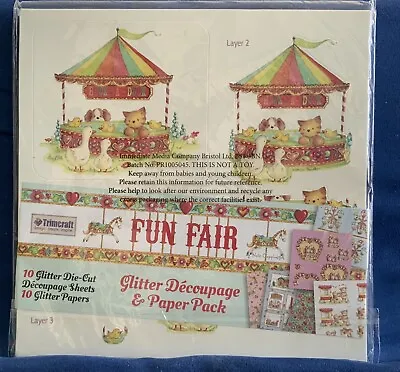 £4 • Buy Fun Fair Glitter Decoupage & Paper Pack