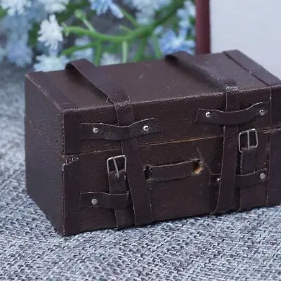 1:12 Doll House Luggage Box Miniature Leather Wood New Suitcase Toys N4R4 • $3.31