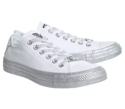 Converse Chuck Taylor All Star Miley Cyrus Sneaker White Platinum Shoe Size 10 • $90.89