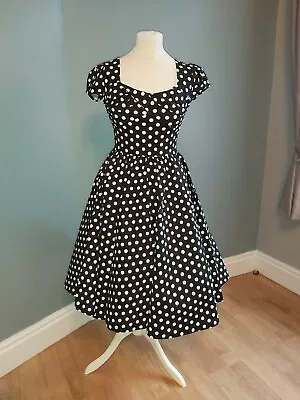 £20 • Buy Vintage Inspired Dress Polka Dot Fit & Flare 1940s/50s Size 8