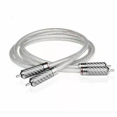 Pair RCA Cable QED 6N OCC Silver-plated Audio Line With Rhodium Plated RCA Plug • $75