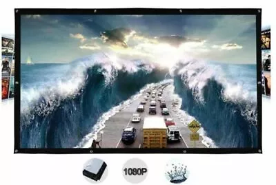 $166.09 • Buy 200-300 Inches Wall Mount Outdoor Movie Projector Projection Screen Curtain Film