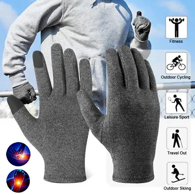 Full Compression Gloves With Touch Screen Finger Arthritis Therapy Hand Support • £3.78