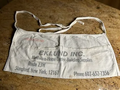 Vintage Carpenter Nail Apron Eklund Inc Stamford NY Cloth Pouch Lumber Servistar • $14.99