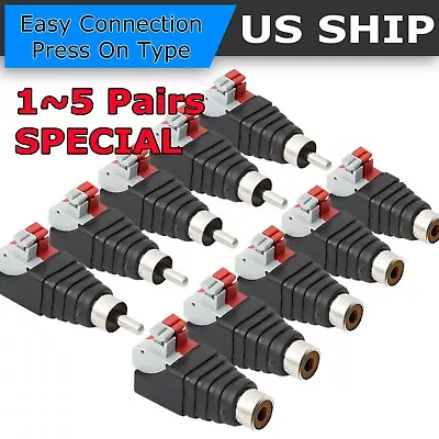 Speaker Wire Cable To Audio Male RCA Connector Adapter Jack Plug LOT • $5.95