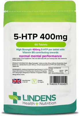 £7.65 • Buy 5HTP 400mg 5 HTP 60 High Strength Griffonia Tablets Mood, Serotonin, Sleep