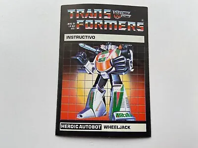 Transformers G1 1985 Wheeljack IGA Instructions Book Manual MEXICO • $208.40