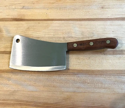 $32.99 • Buy VTG CHICAGO CUTLERY MC1 5-1/4  Stainless Blade Cleaver Walnut Handle USA LIKENEW