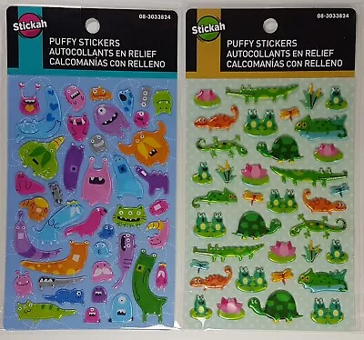 2x Silly Monsters + Crocodiles Alligators Turtles 3D Puffy Stickers Art Crafts • $4.25