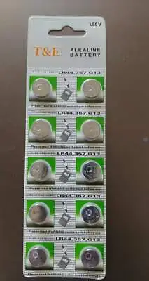 10Pcs AG13  LR44   357  G13 Button Coin Shaped Cell Battery 1.55V Alkaline • $6.99