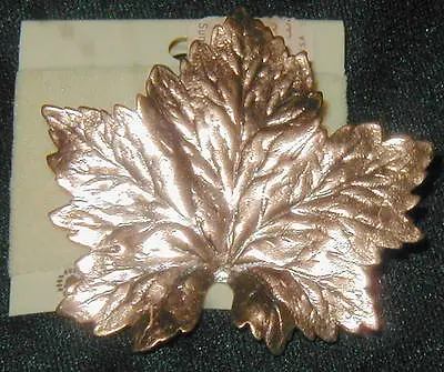 Vintage Sunbell Solid Copper Brooch  Pin Maple Leaf Shape Retro Jewelry • $9.99