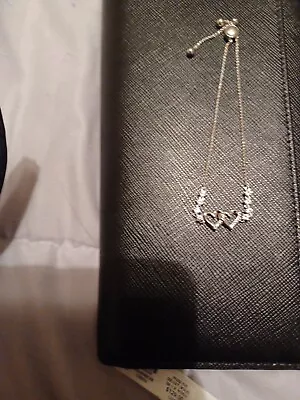Heart Bolo Bracelet Chain Women's Sterling Silver W/Diamond Accents  • $75