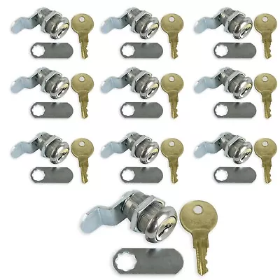 $39.99 • Buy RV Trailer Motorhome Storage Compartment Door Cam Locks 5/8  10 Pack Keyed Alike