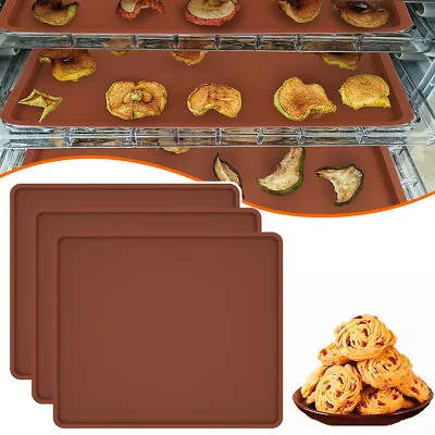 3pcs Silicone Dehydrator Mats Edge Non-stick Sheets Dehydrator Trays Scraper • $23.17