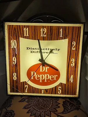 Vintage  Distinctively Different  DR PEPPER Pam Electric Wall Clock C-1970 • $175