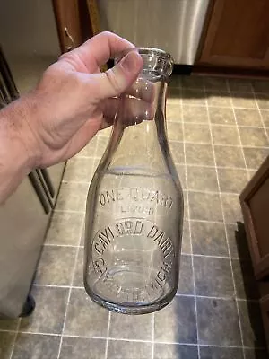 Gaylord Dairy Embossed Quart Milk Bottle Gaylord Michigan MI • $19.99