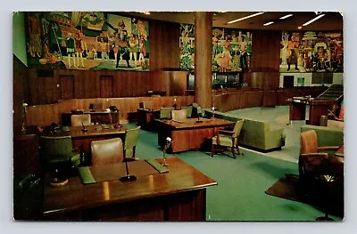 Old Postcard Advertising Office Furniture 1960's Interior View Paneling • $4.48