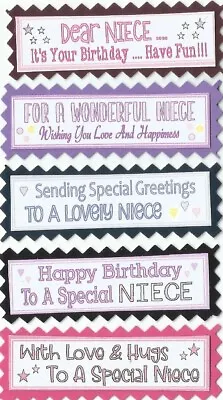 5 NIECE Or NEPHEW Greeting Card Craft Scrapbook Sentiment Message Banner Tags • £1.49