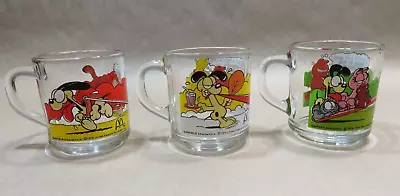 Vintage McDonalds Garfield Odie A Glass Coffee Cups Mugs Jim Davis ‘78 ‘80 • $1