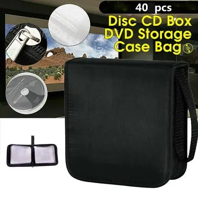 $5.44 • Buy 40 CD DVD Disc Carry Case Bag Black Wallet Storage Book Binder 2023