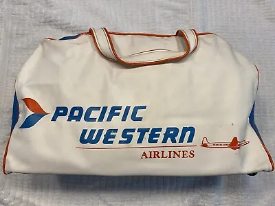 Vintage Pacific Western Airlines Flight/travel Vinyl Bag • $39.99