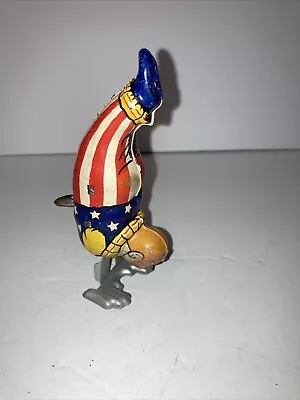 J. CHEIN Vtg Tin Litho Wind-Up Walking Handstand Circus Clown Uncle Sam Works • $35