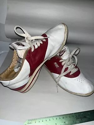 NIKE Vintage Woman's White & Red Shoes  1980s Saddle Shoes CHEERLEADER Rah Rah • $28