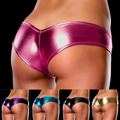 £1.95 • Buy Look Underwear G-String Faux Lingerie Sexy US Wet Briefs Leather Panties Wo *