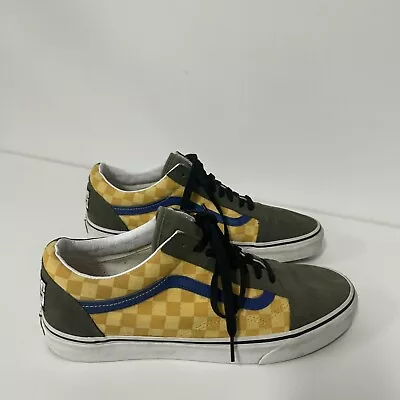 VANS OLD SKOOL CHECKER OTW RALLY TRAINERS Men Us 12 SHOES GREEN/YELLOW 46 EUR • $82.35