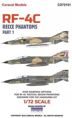 Caracal Decals 1/72 MCDONNELL DOUGLAS RF-4C PHANTOM II Recce Phantoms Part 1 • $24.84