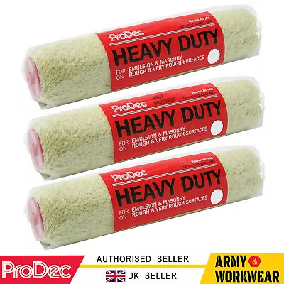 3 X ProDec 12  Heavy Duty Woven Roller Paint Emulsion & Masonry Paints 300mm • £12.95