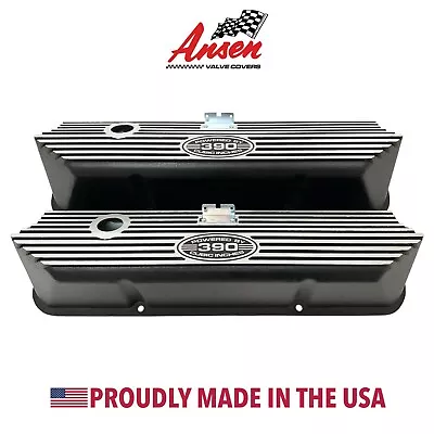 Ford FE 390 Tall Valve Covers Black  POWERED BY 390 CUBIC INCHES  ~ Style 2 • $275