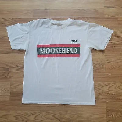 Vintage 80s Moosehead Beer Single Stitch White T Shirt XL 5050 Coach • $24.02