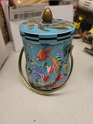 Vintage Murray-Allen Regal Crown Lidded Tea  Tin With Handle Blue /Gold 6  • $14.99