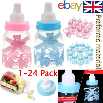 New Baby Shower Baptism Party Table Decor 24 Pcs Fillable Bottles Favors Prizes • £1.95