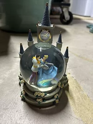 Vintage Disney Cinderella Snow Globe 7  Clock Castle Believe In Your Dreams • $19.99