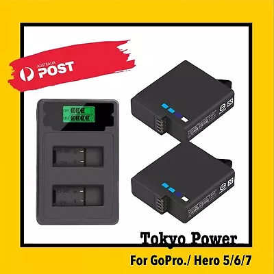 2x 2100mAh AHDBT-501 Rechargeable Battery & Dual Charger For GoPro Hero 8/7/6/5 • $49.60