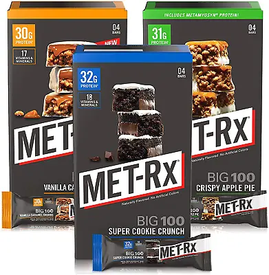 MET-Rx Big 100 Colossal Protein Bars Healthy Meal Replacement Snack Super Pie • $45.41