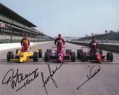 Mario Andretti - Bobby Rahal - Rick Mears 1987 Indy 500 Front Row Signed 8x10 • $89.99