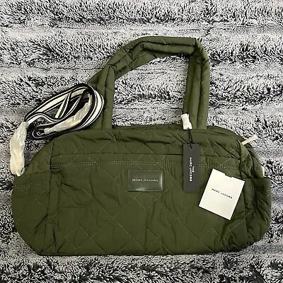 Marc Jacobs The Medium Weekender Dark Green Quilted Nylon Travel Duffel Bag NWT • $129
