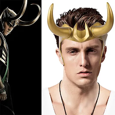 Lok-i Helmet With Horns Hard PVC Th-or Ragnarok Halloween Cosplay Costume Mask • $36.59