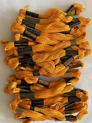 45 Vintage Embroidery J&P Coats Floss Skeins NOS LOT Orange #38 • $6.98