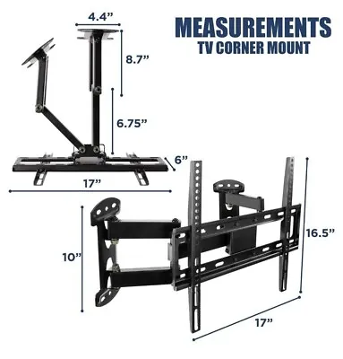 Mount-it! Corner TV Wall Mount Full Motion Swivel Wall Mount Bracket MI-4481 • $25