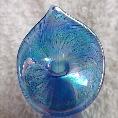 £17.99 • Buy Heron Glass Jack In The Pulpit Irradescent Glass Bud Vase ? Beautiful Stunning 