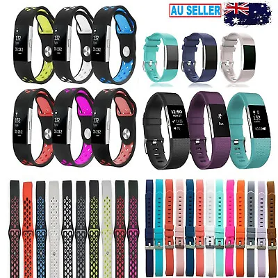 $7.49 • Buy Fitbit Charge 2 Replacement Band Strap Sports Football Wristband Metal Buckle HR