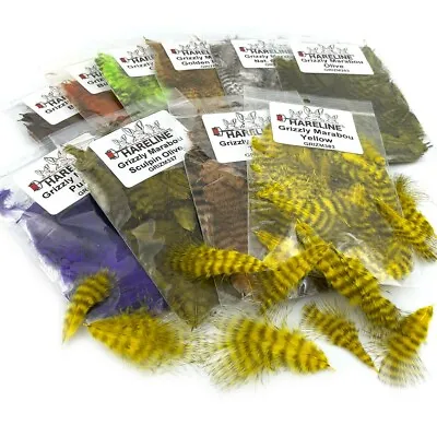 GRIZZLY MINI MARABOU - Hareline Fly Tying Feathers Chickabou Natural Soft Hackle • $5.99