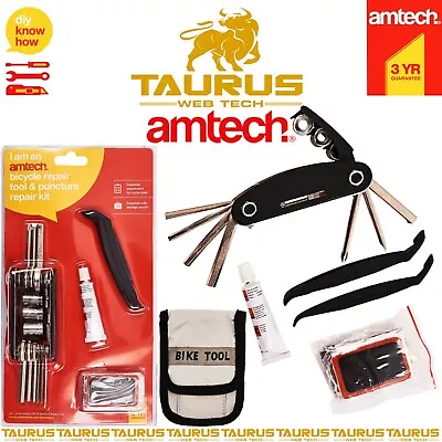 AMTECH BIKE REPAIR KIT Bicycle Cycle Inner Tube Puncture Tyre Patch Glue Tool UK • £5.48